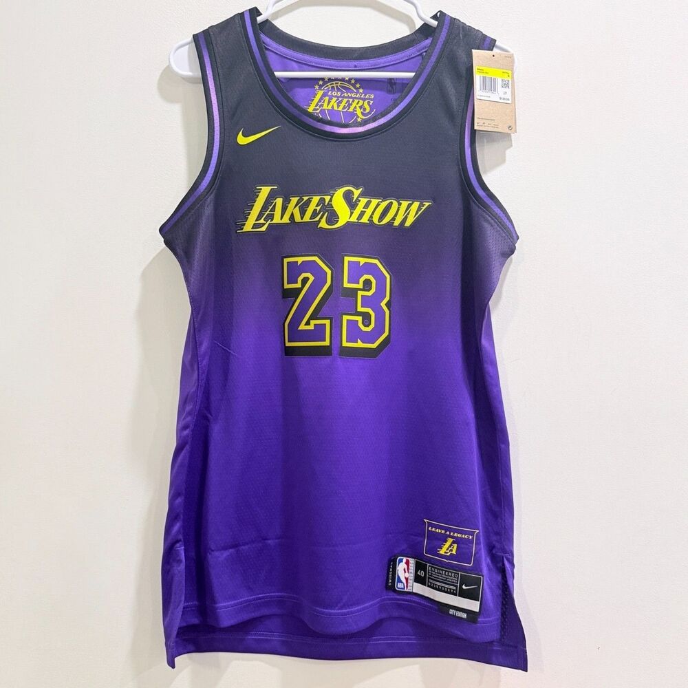 LA Lakers Nike NBA Authentic City LakeShow LeBron James Jersey Men Size S 40 NWT